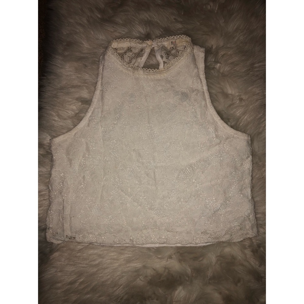 Cream Laced Crop Top